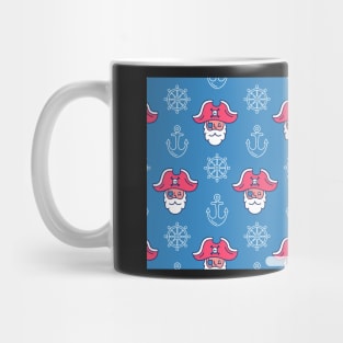 Pirate Anchor Blue Red Summer Vibes Social Distancing FaceMask Mug